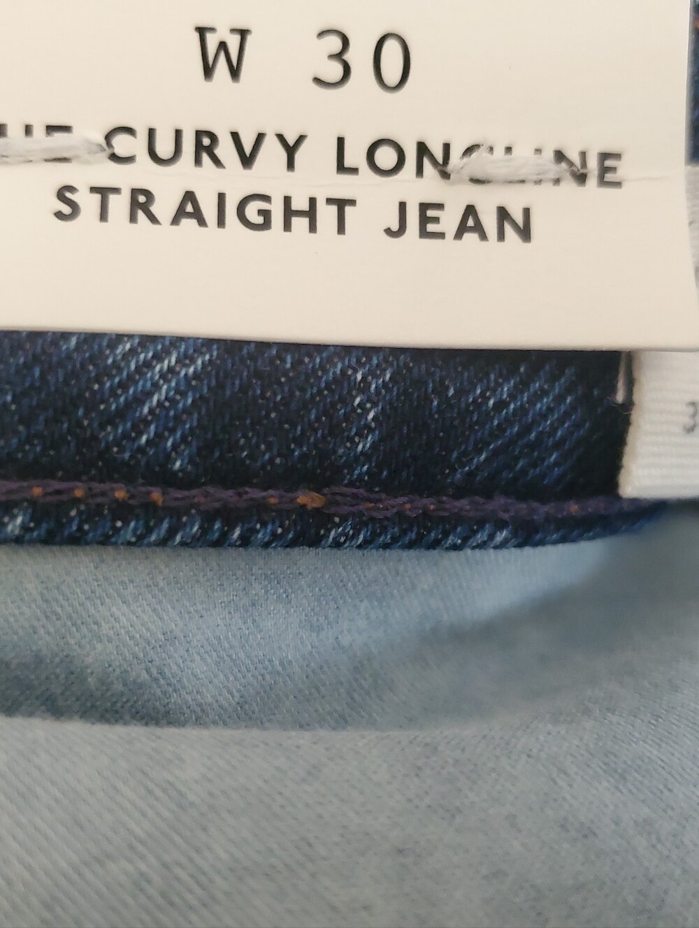 Madewell Curvy Longline High Rise Straight Jean Midnight Waters Wash Casual 32" - Picture 5 of 12